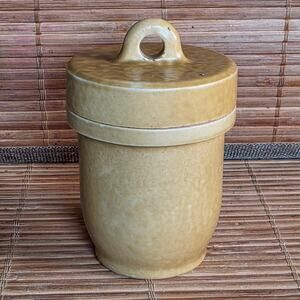 Vtg Covered Egg Cup English Stoneware Mustard Yellow The Original Kitchener